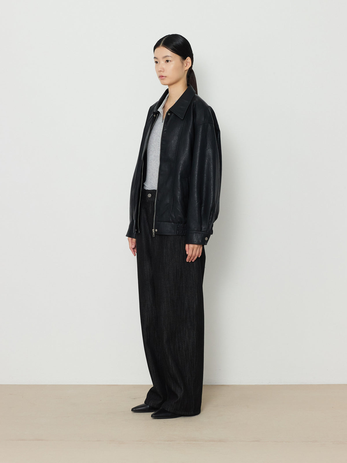 ECO LEATHER BLOUSON [BLACK] 2