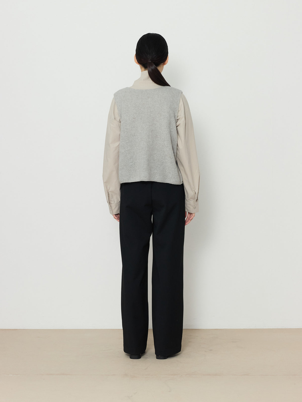 ALPACA BLEND KNIT VEST [LIGHT GRAY] 3