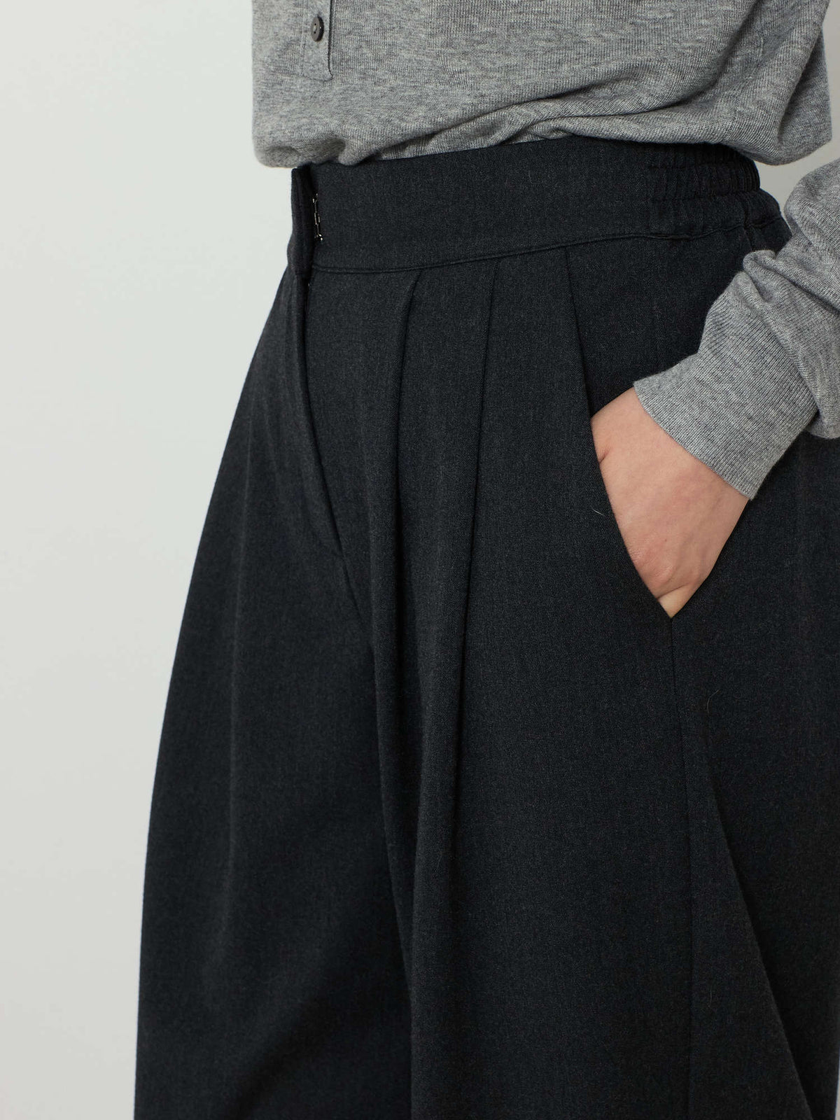 BANDING WIDE PANTS [CHARCOAL] 8