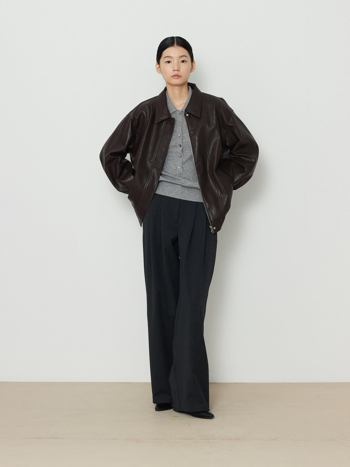 ECO LEATHER BLOUSON [BROWN] 15