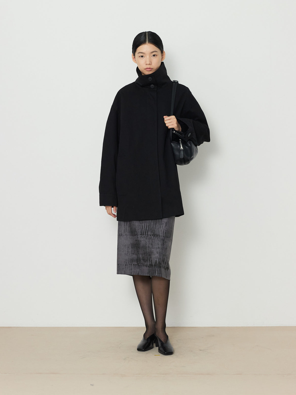 PRINTED SUEDE SKIRT [GRAY] 17