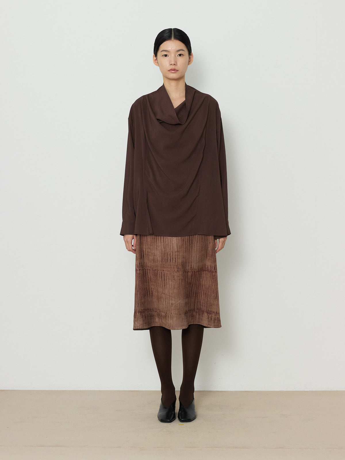 PRINTED SUEDE SKIRT [BEIGE] 1