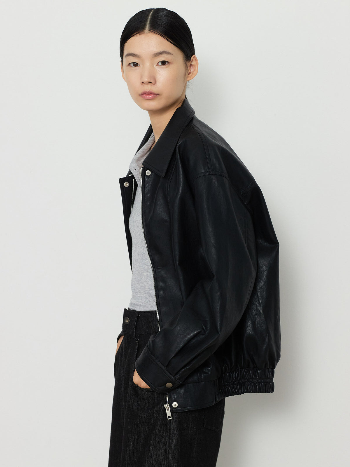 ECO LEATHER BLOUSON [BLACK] 8