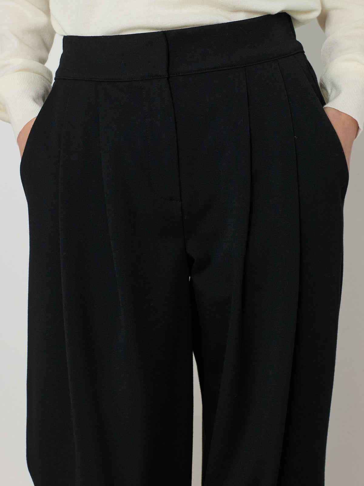 BANDING WIDE PANTS [BLACK] 9