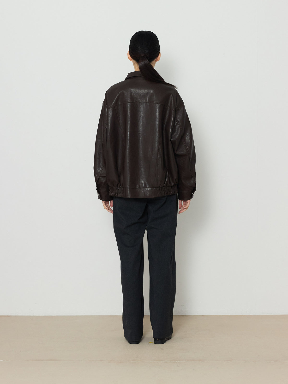 ECO LEATHER BLOUSON [BROWN] 3