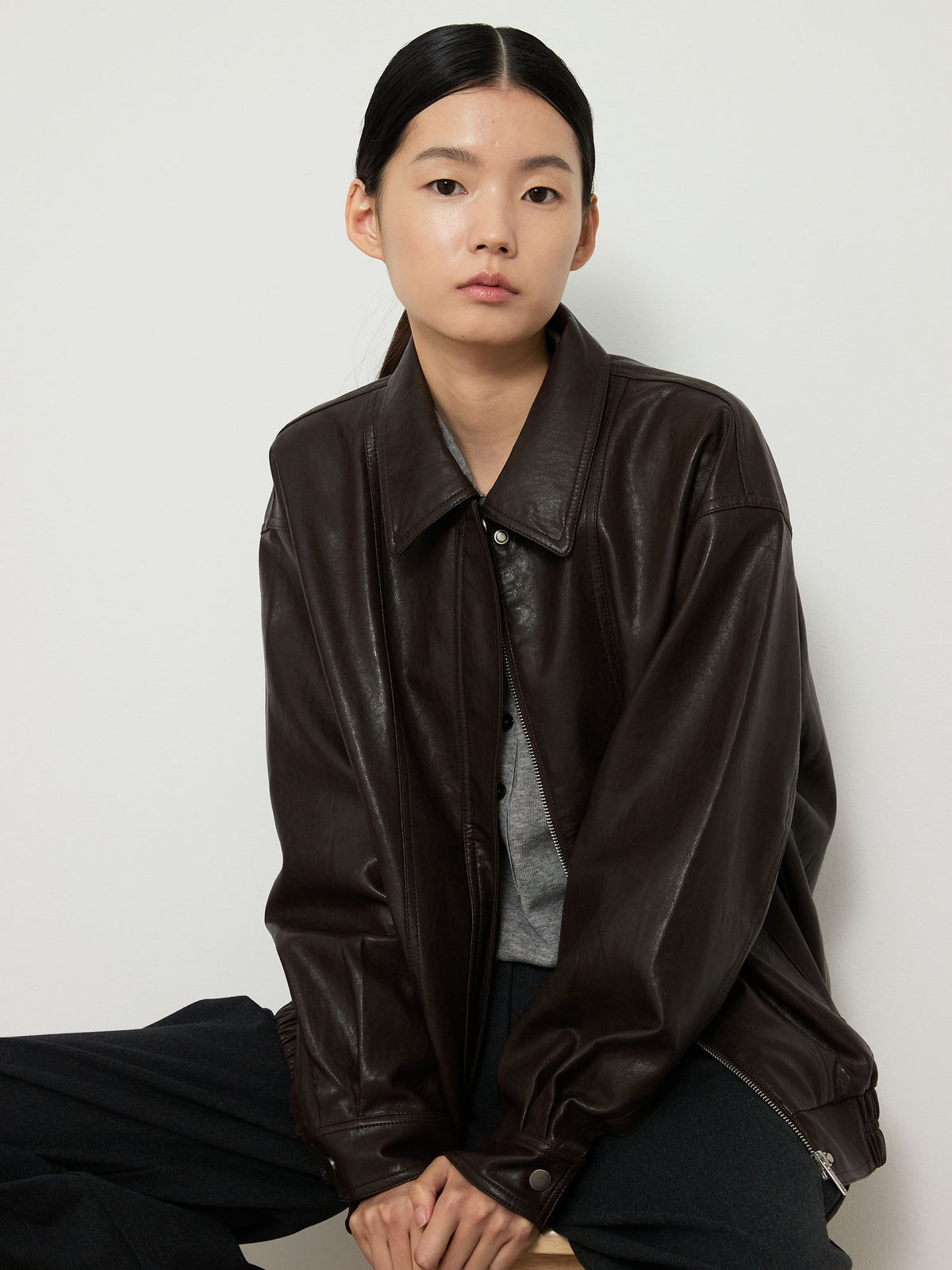ECO LEATHER BLOUSON [BROWN] 7