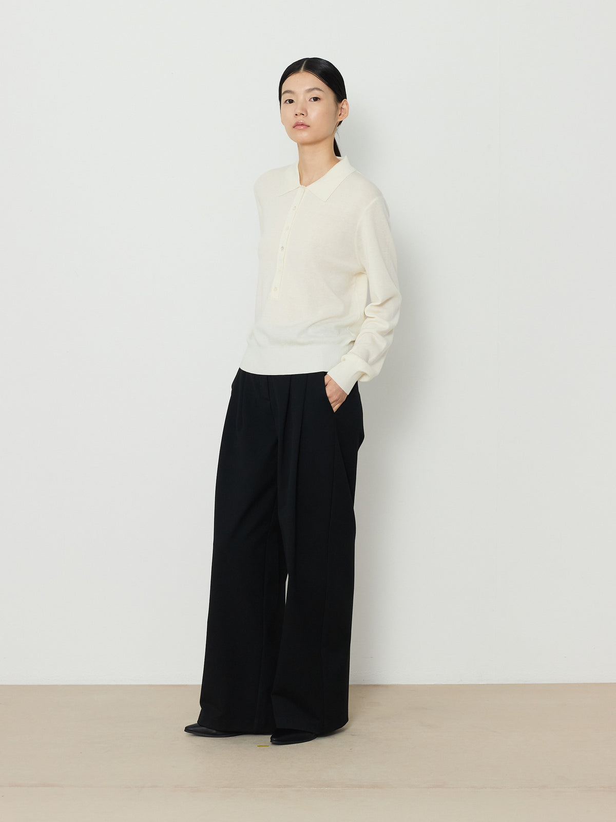 SOLID COLLAR KNIT [CREAM] 10