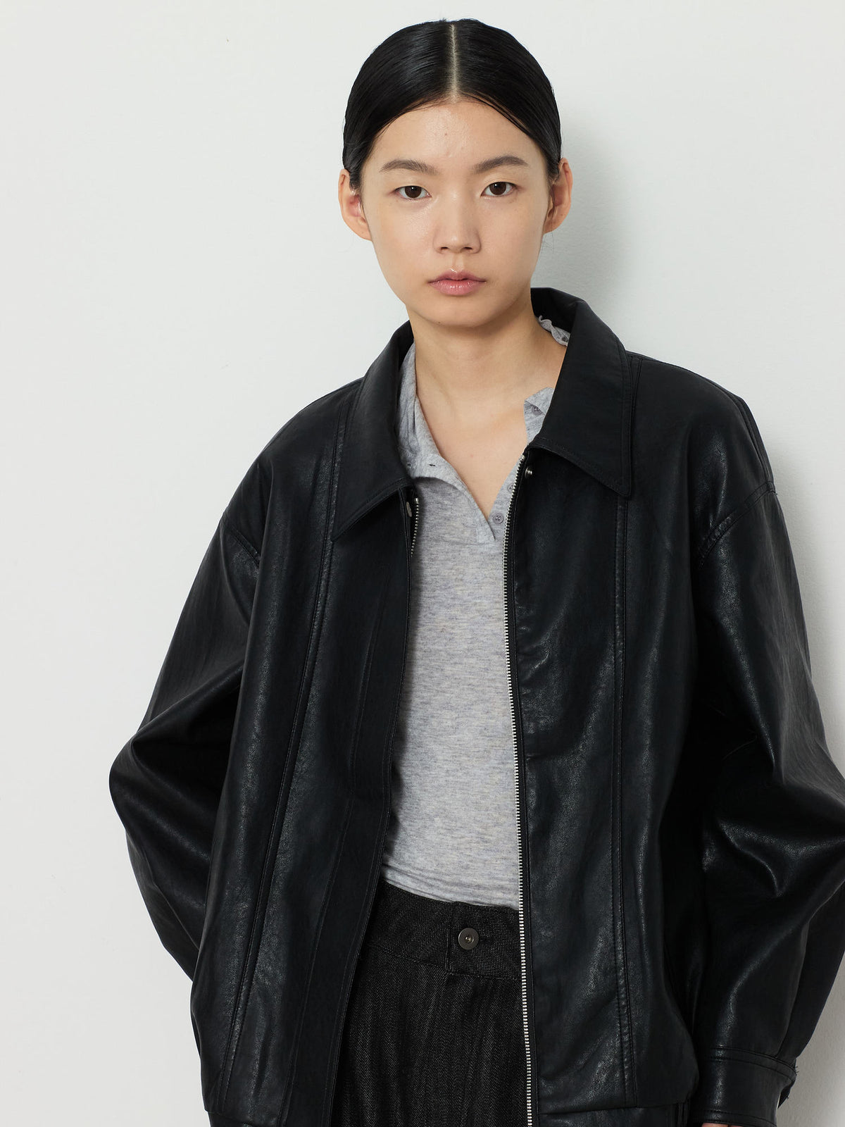 ECO LEATHER BLOUSON [BLACK] 5