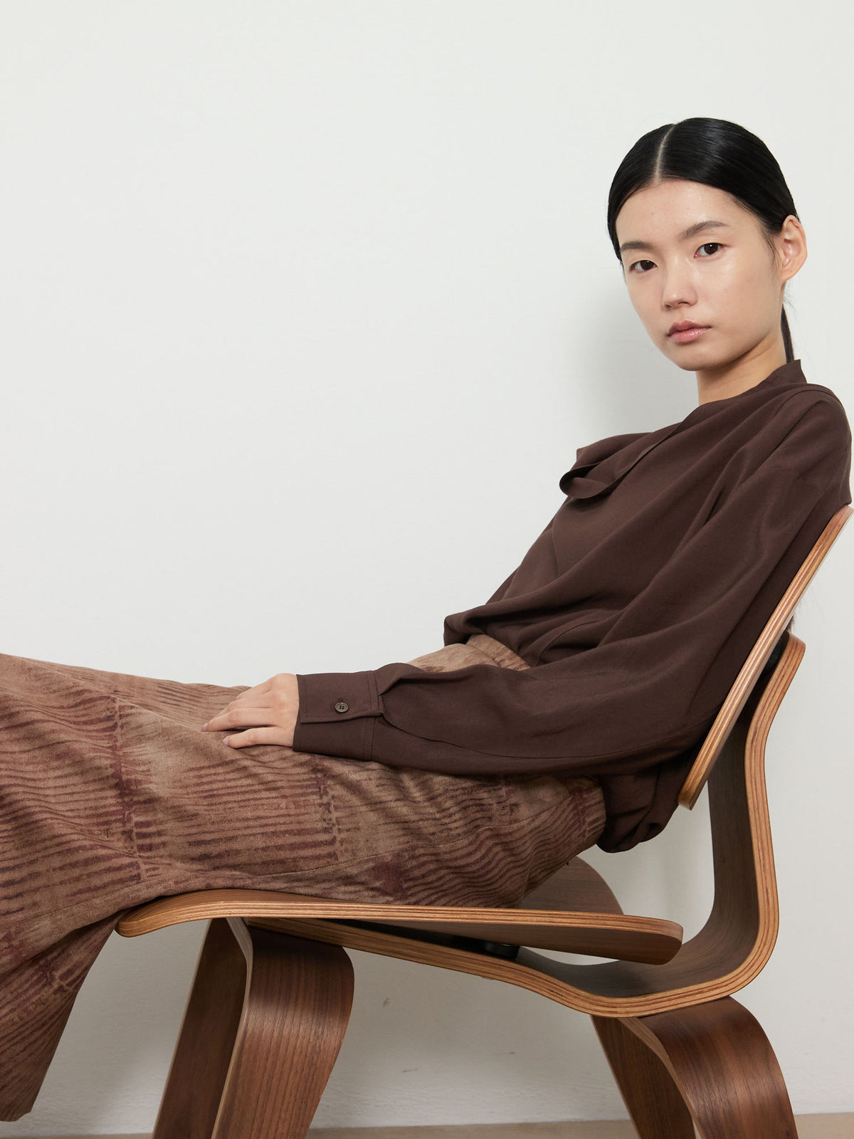 PRINTED SUEDE SKIRT [BEIGE] 14