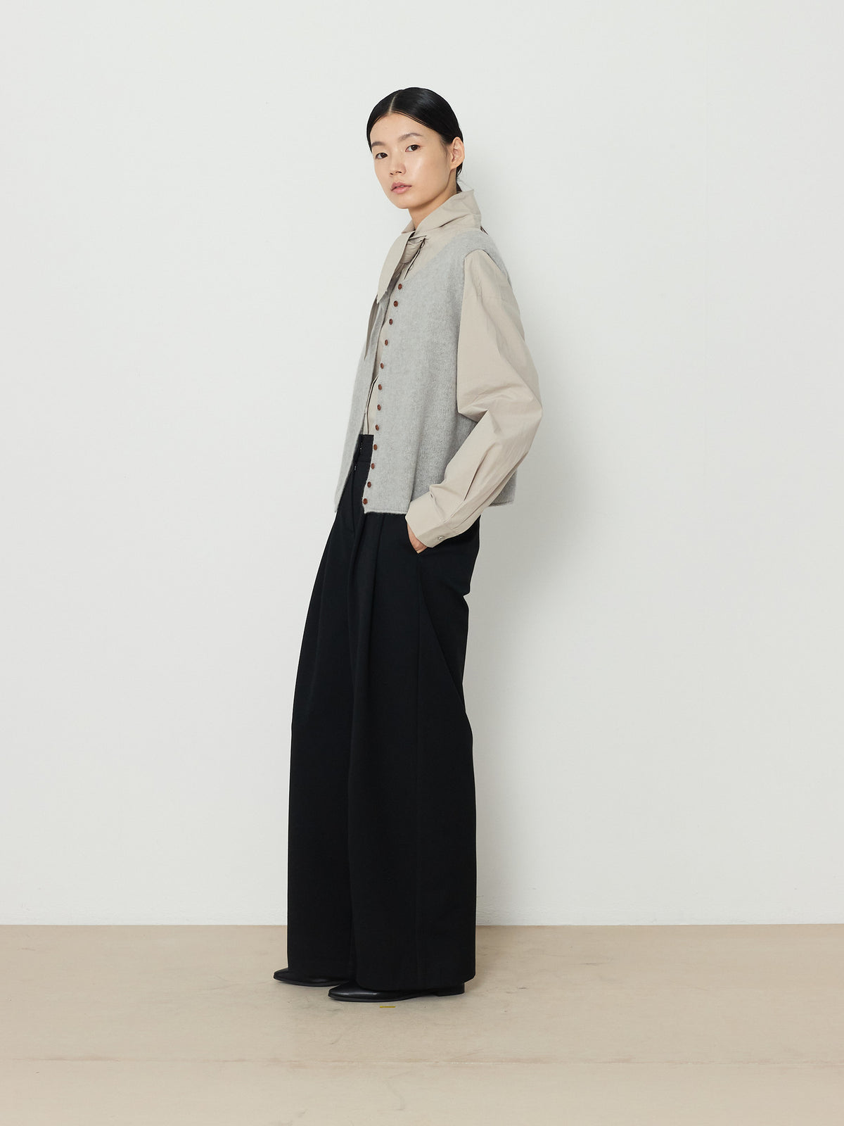 ALPACA BLEND KNIT VEST [LIGHT GRAY] 11