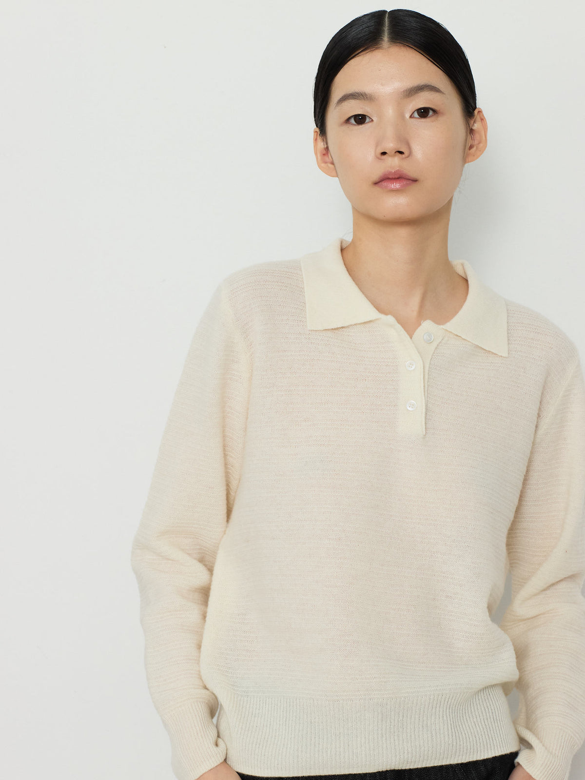 STRIPE JACQUARD COLLAR KNIT [CREAM] 8
