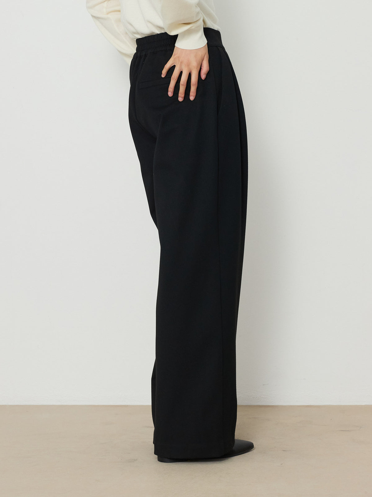 BANDING WIDE PANTS [BLACK] 7