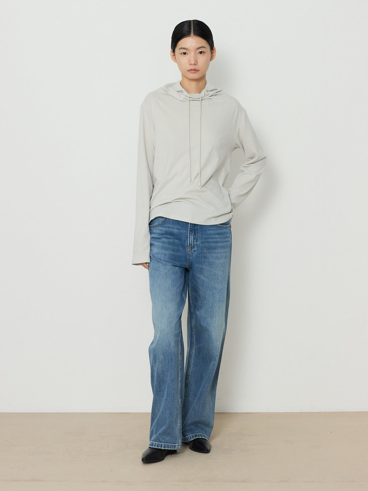 SALT WASHED STRAIGHT DENIM PANTS [MEDIUM BLUE] 12