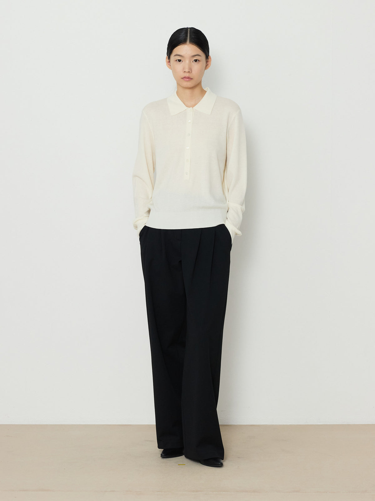 SOLID COLLAR KNIT [CREAM] 8