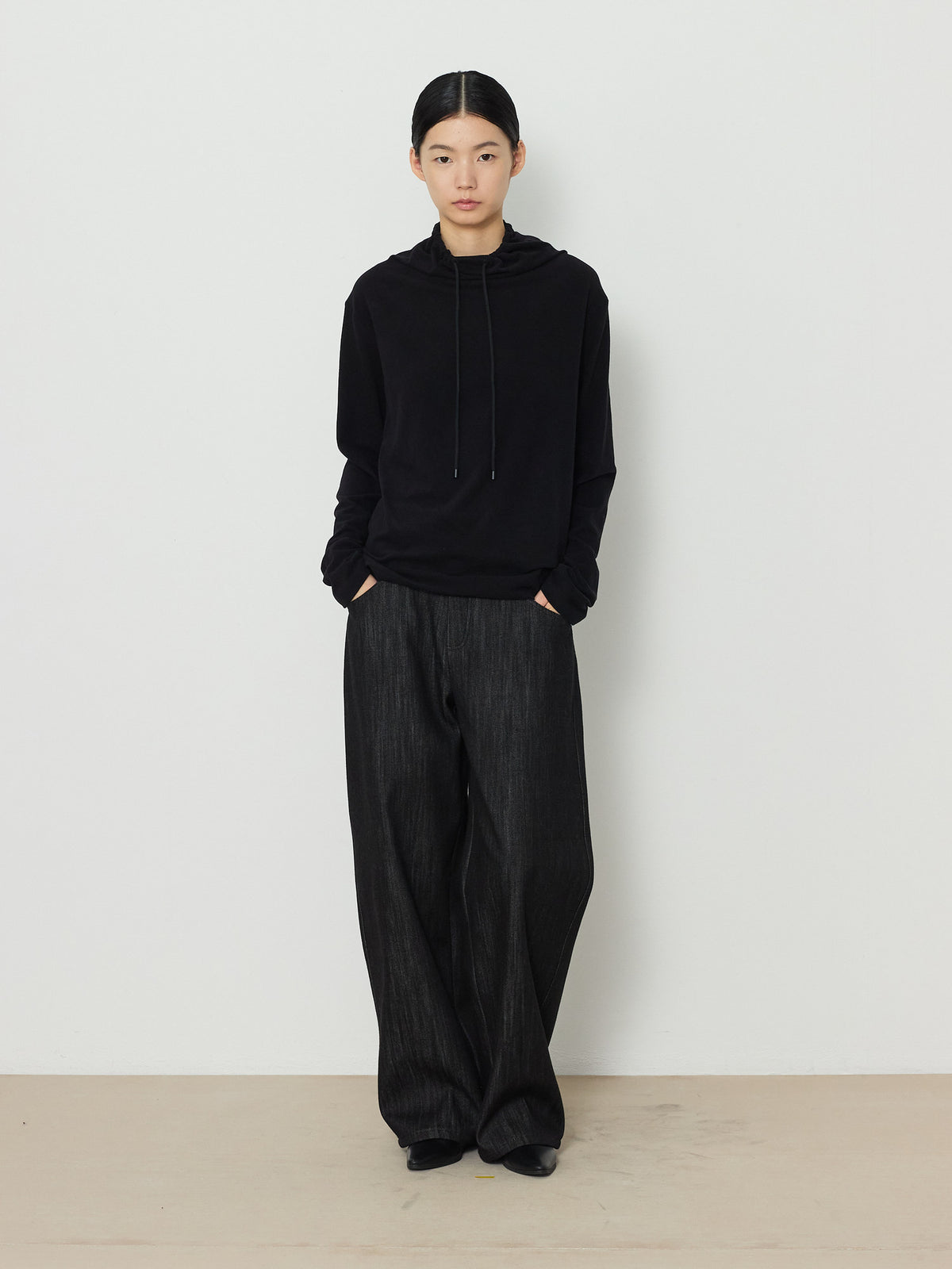 BARREL DENIM PANTS [BLACK] 1
