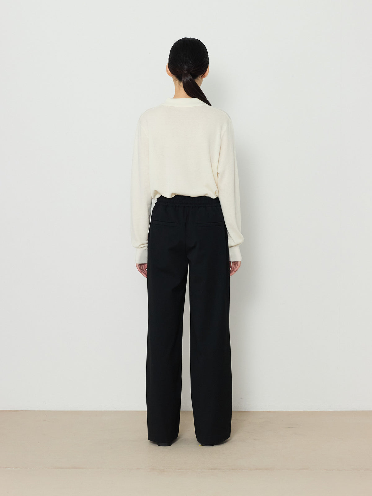 BANDING WIDE PANTS [BLACK] 3