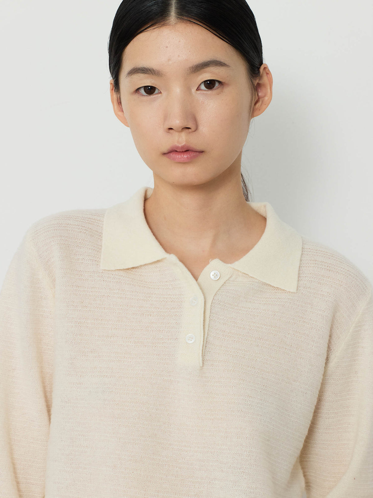 STRIPE JACQUARD COLLAR KNIT [CREAM] 10