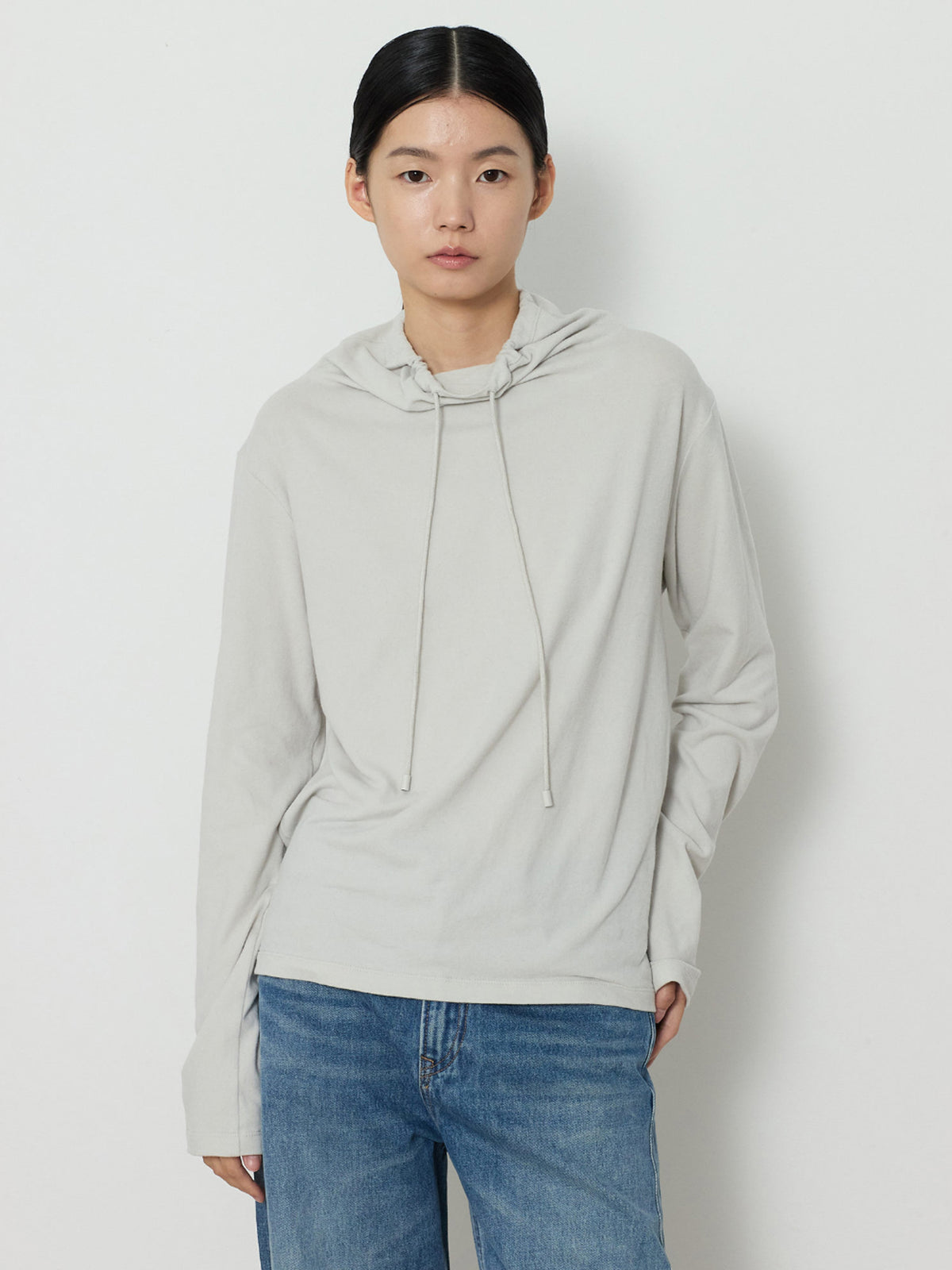 STRING HIGHNECK TOP [LIGHT GRAY]