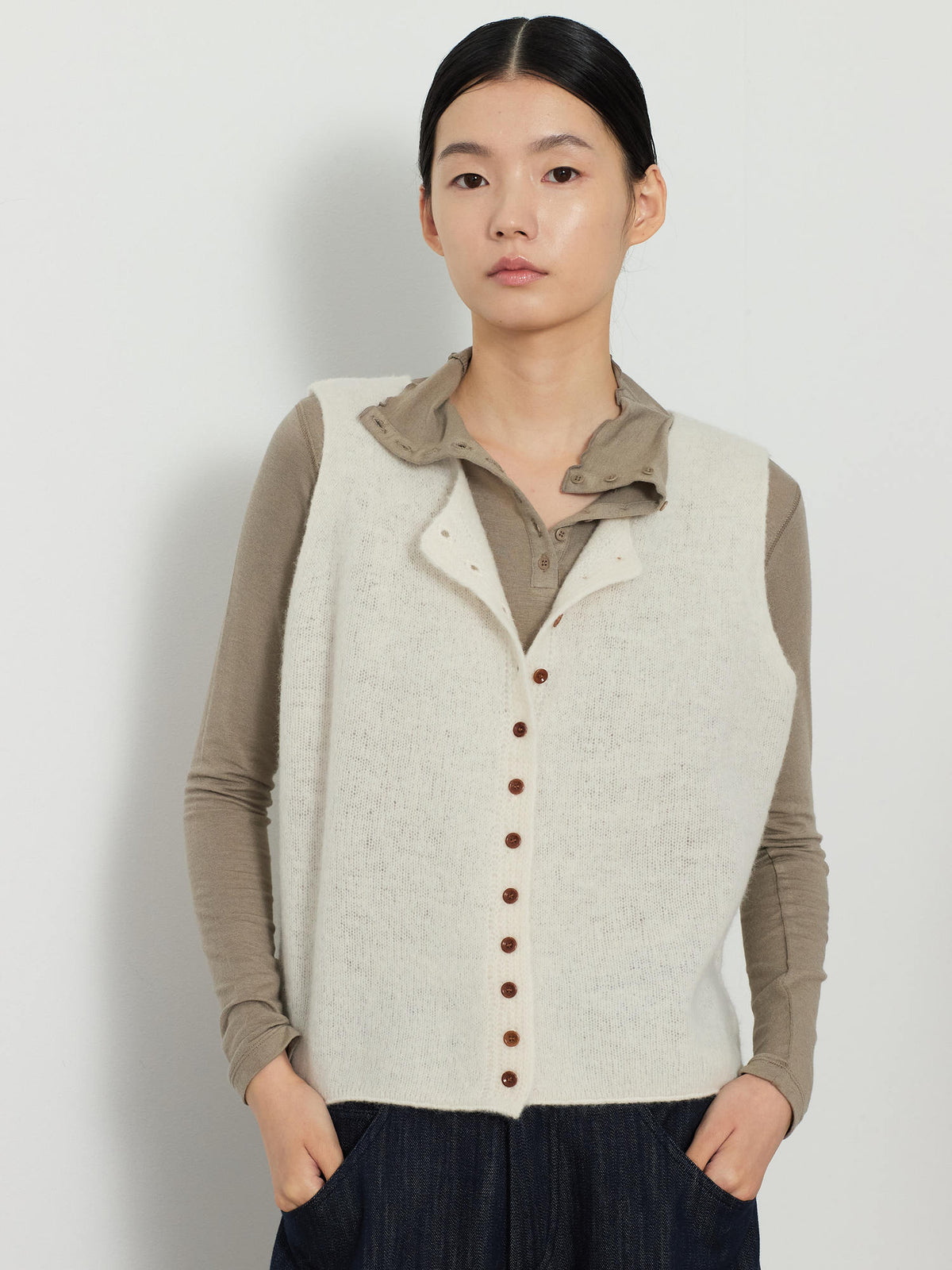 ALPACA BLEND KNIT VEST [CREAM] 7