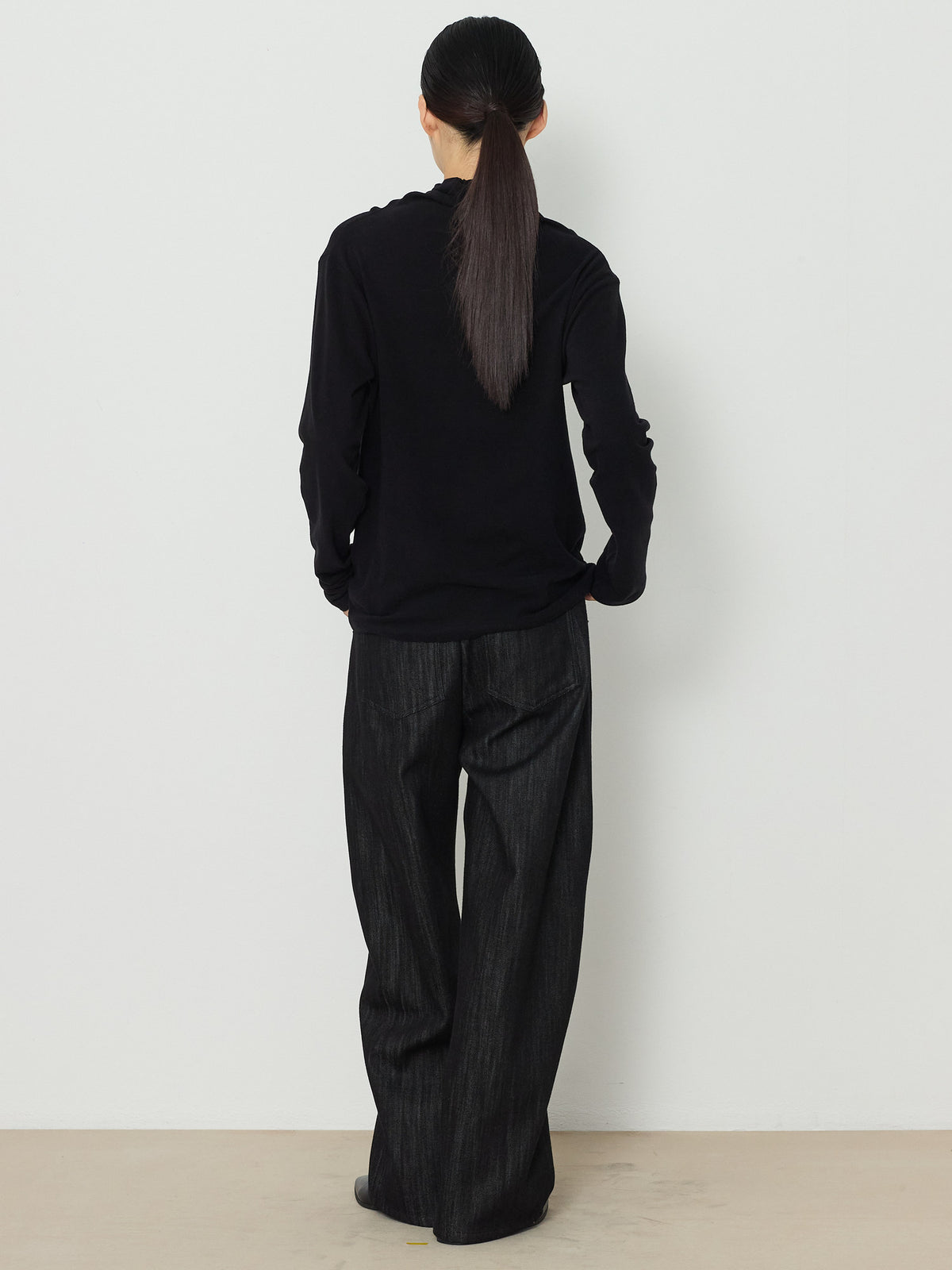 BARREL DENIM PANTS [BLACK] 3