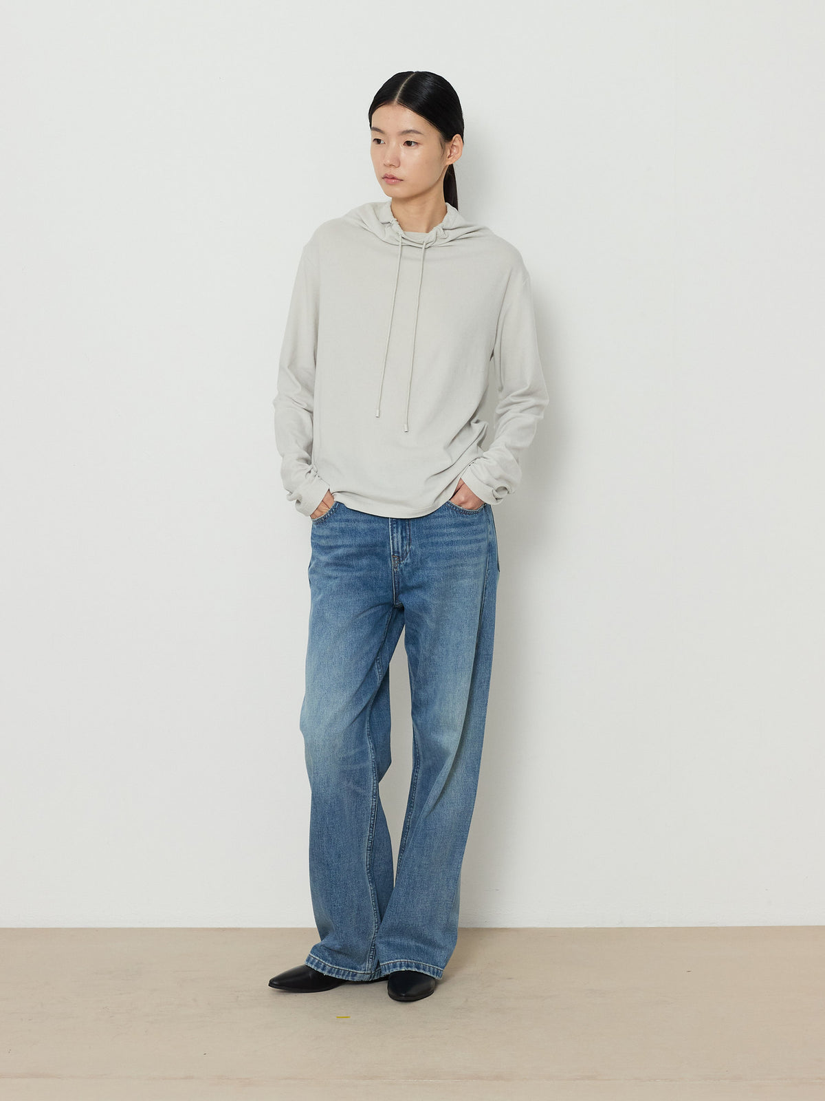 SALT WASHED STRAIGHT DENIM PANTS [MEDIUM BLUE] 11