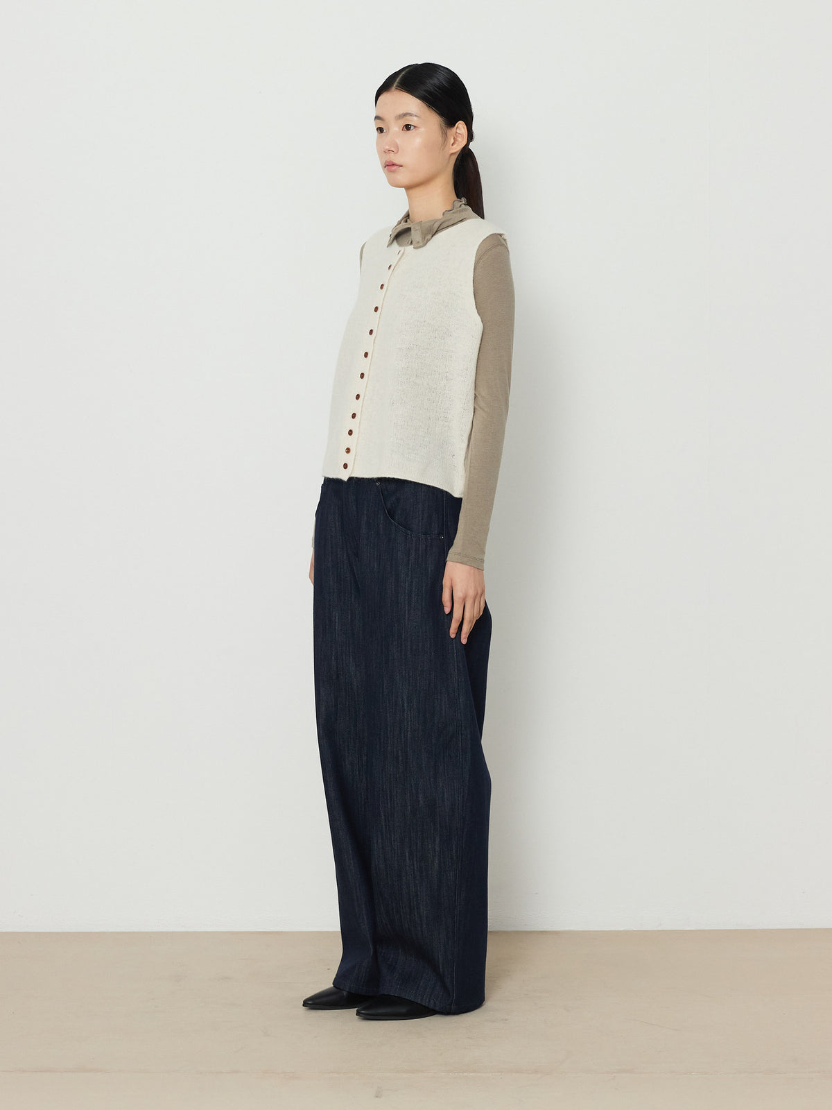 ALPACA BLEND KNIT VEST [CREAM] 3