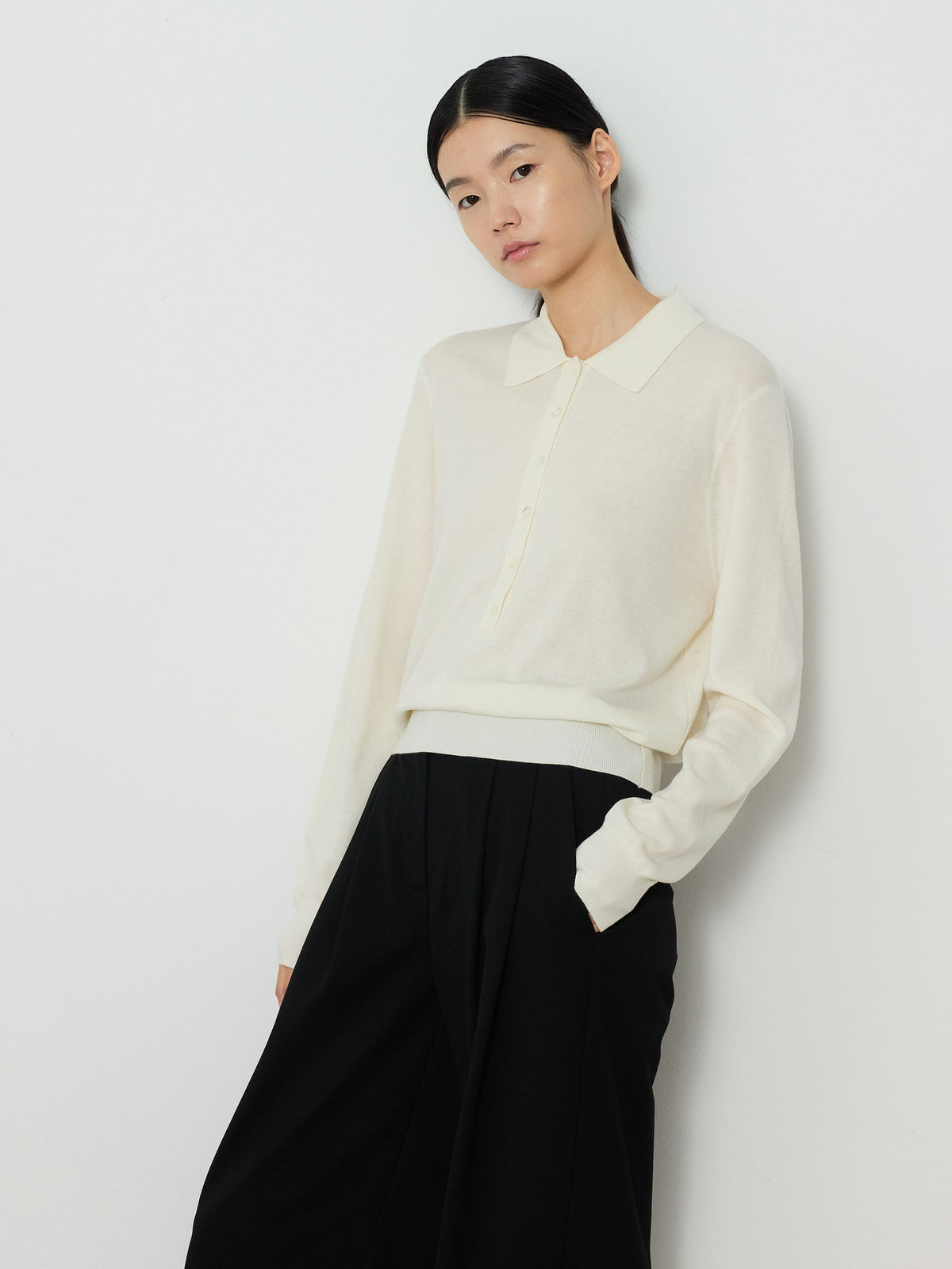 SOLID COLLAR KNIT [CREAM] 6