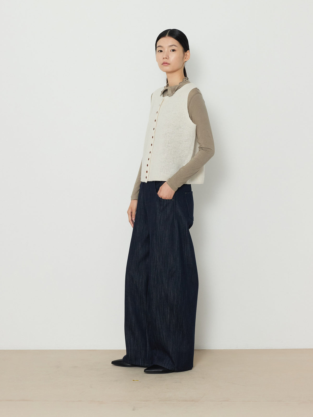 ALPACA BLEND KNIT VEST [CREAM] 4