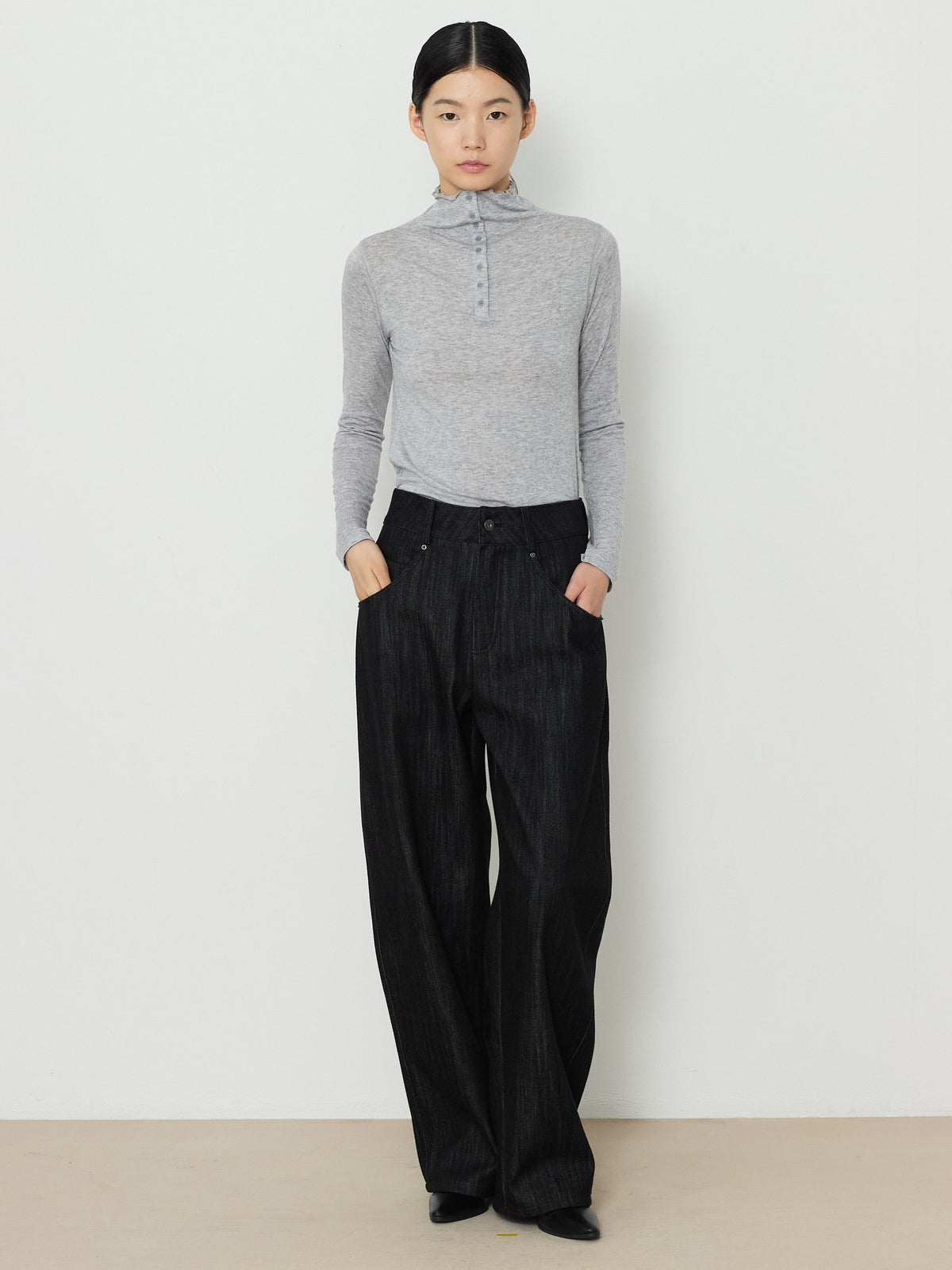 BARREL DENIM PANTS [BLACK] 20