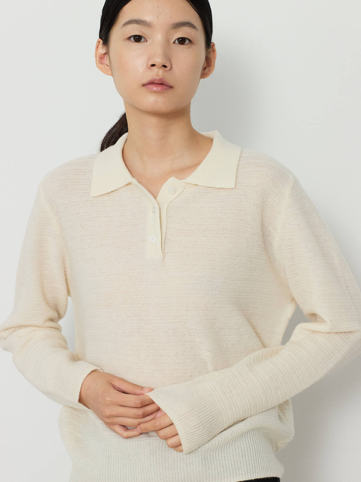 STRIPE JACQUARD COLLAR KNIT [CREAM] 7