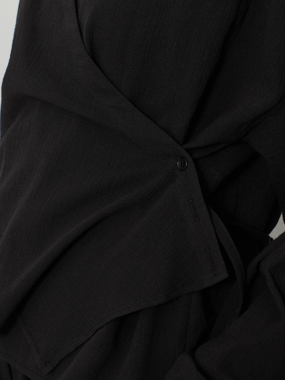 WRAP CARDIGAN BUTTON BLOUSE [BLACK] 13