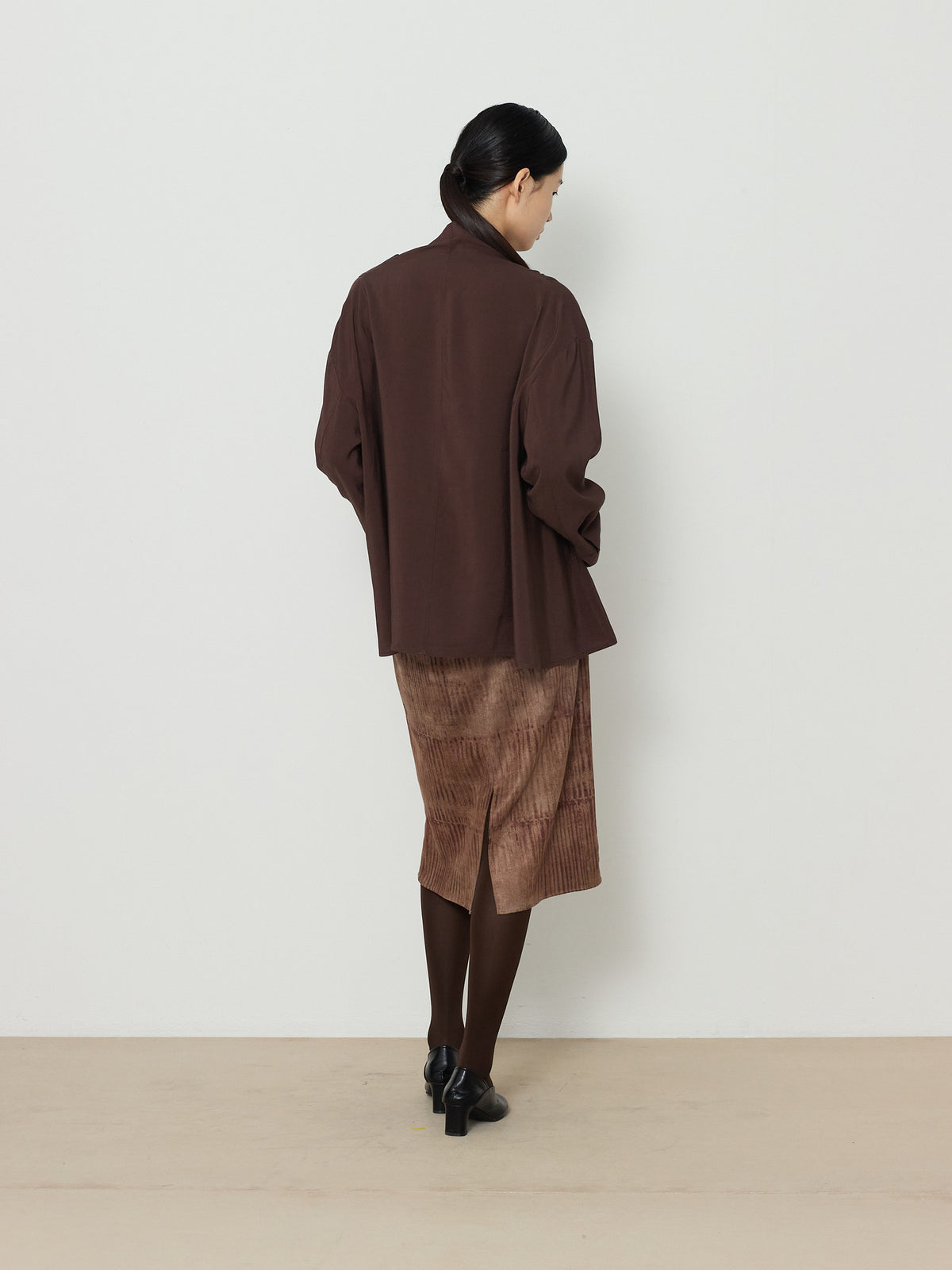 PRINTED SUEDE SKIRT [BEIGE] 13