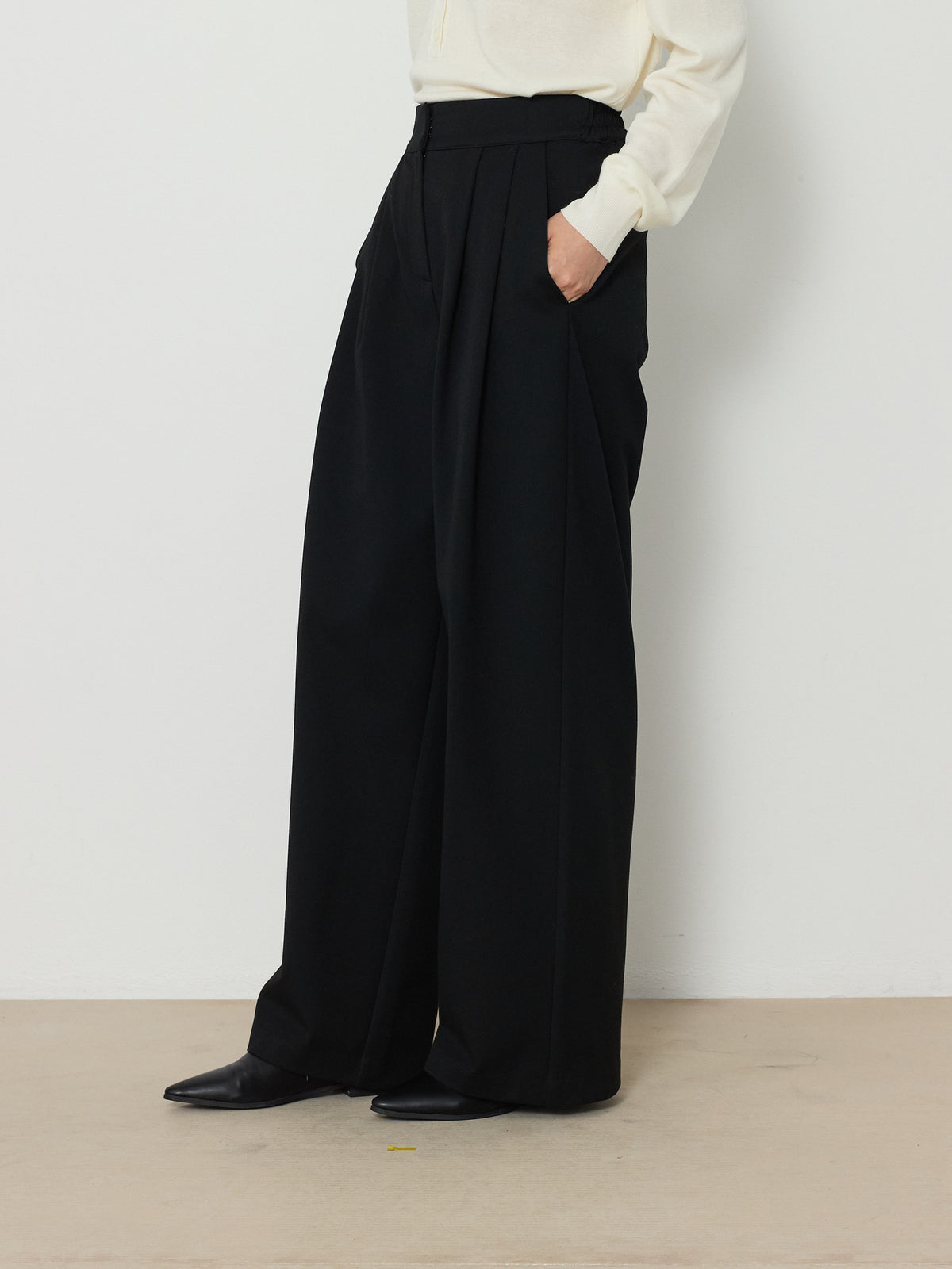 BANDING WIDE PANTS [BLACK] 5