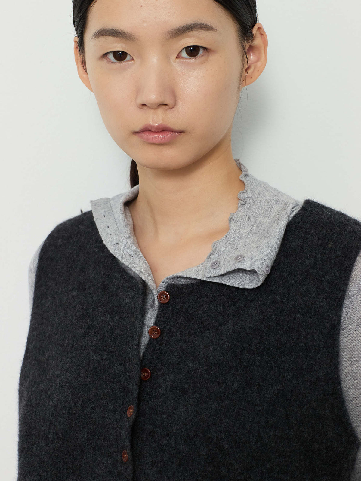ALPACA BLEND KNIT VEST [CHARCOAL] 7