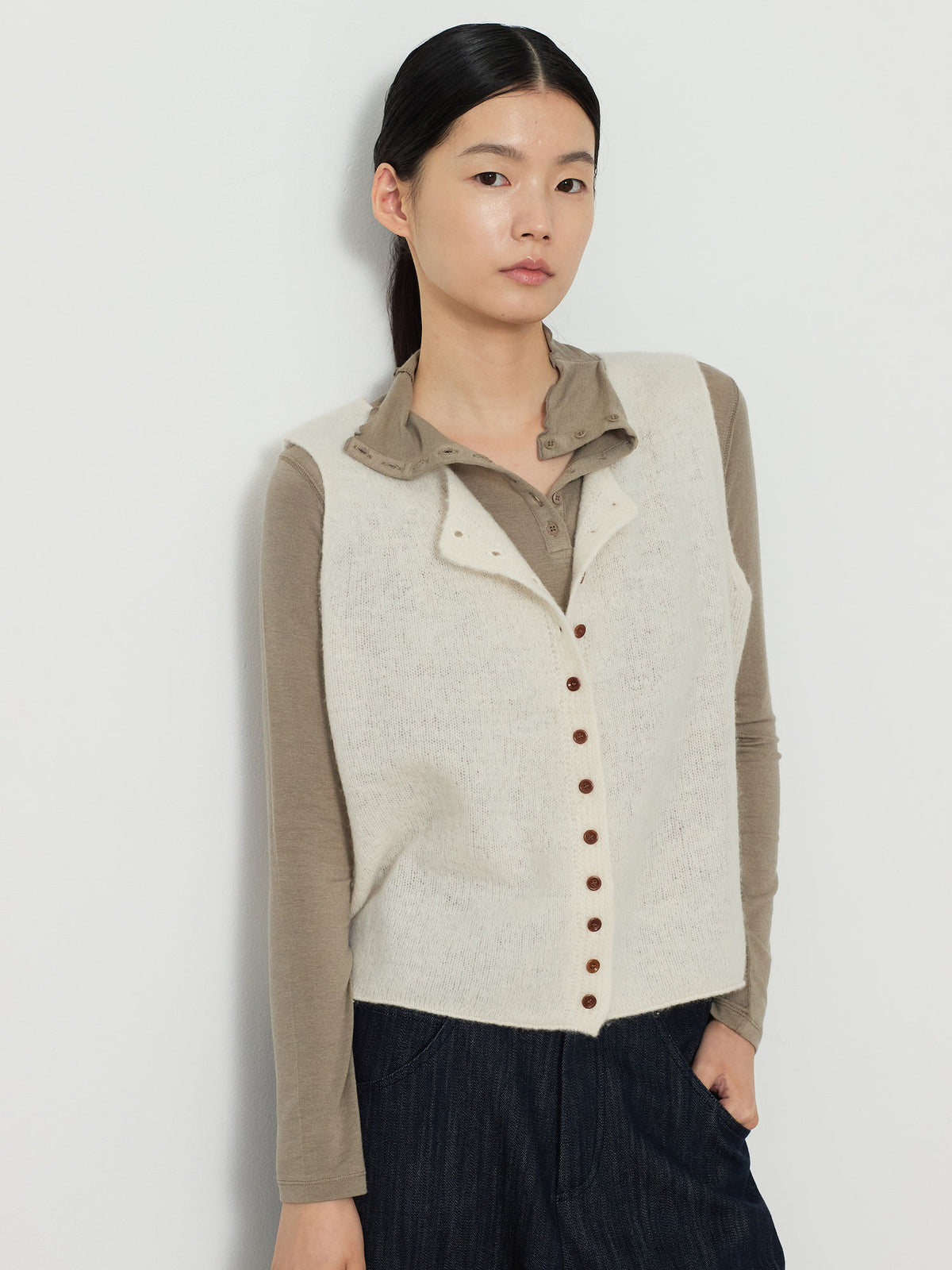 ALPACA BLEND KNIT VEST [CREAM] 8