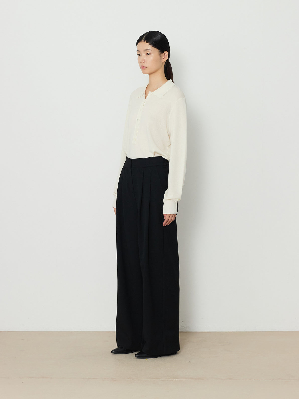 BANDING WIDE PANTS [BLACK] 2